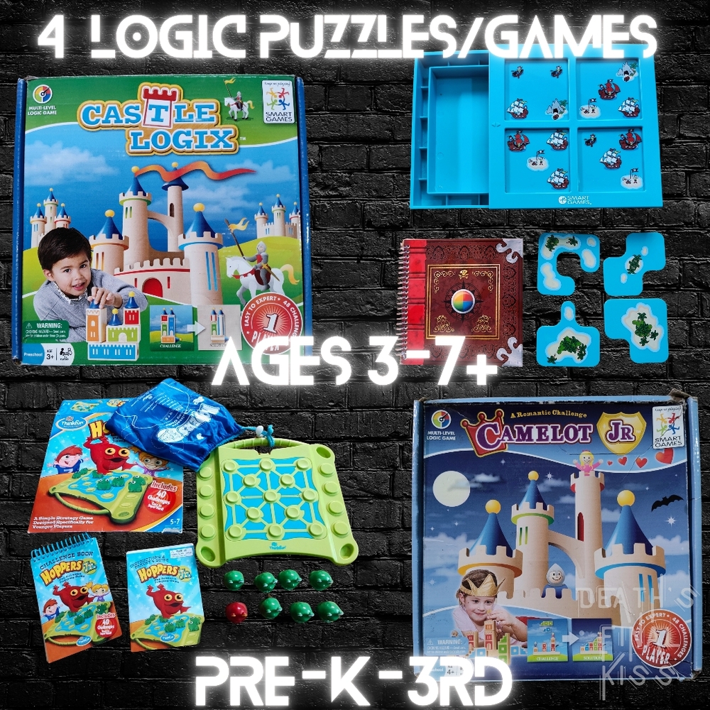 4x Smart Games ThinkFun Preschool Elementary Logic Games Pirates Castles Frogs